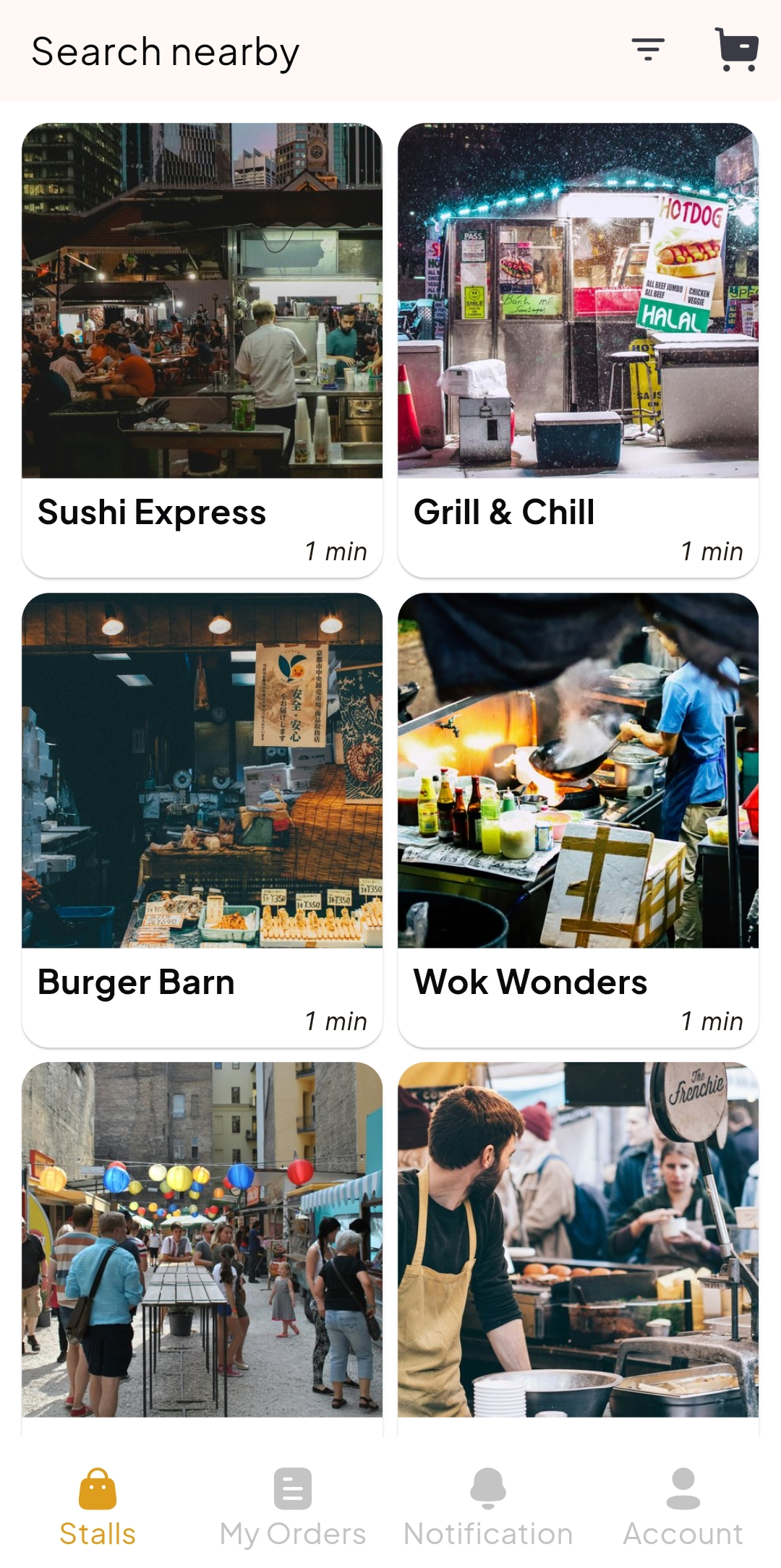 Stalls tab